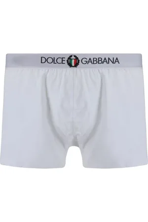 Dolce & Gabbana Bielizna, Mężczyzna, Biały, S, Bawełniane figi z logo na pasku