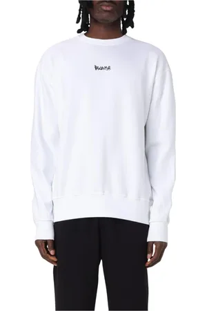 DISCLAIMER Bluzy, Mężczyzna, Biały, XL, Biała bluza z okrągłym dekoltem