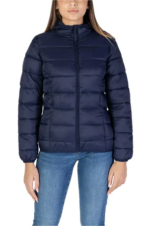 B YOUNG Kurtki, Kobieta, Niebieski, S, Nylon, Niebieska Kurtka z Kapturem