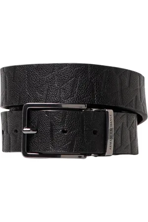 Armani Exchange Akcesoria, Mężczyzna, Czarny, 90 CM, Klasyczny skórzany pasek