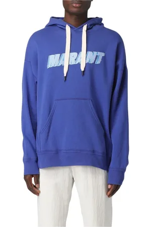Isabel Marant Bluzy, Mężczyzna, Niebieski, L, Niebieski Bluza z Logo Modny Sweter