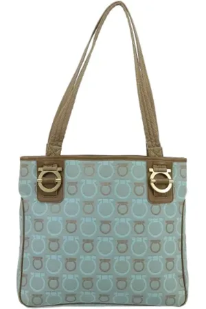 Salvatore Ferragamo Pre-owned, Kobieta, Niebieski, ONE SIZE, Pre-owned Canvas handbags