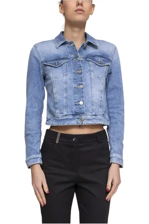 Dondup Kurtki, Kobieta, Niebieski, S, Denim, Dżinsowa Kurtka Damska