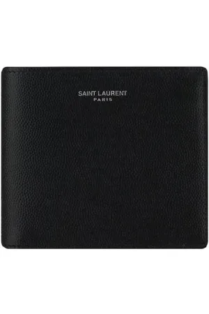 Saint Laurent Akcesoria, Mężczyzna, Czarny, ONE SIZE, Skóra, Portfel ze skóry Grain de Poudre