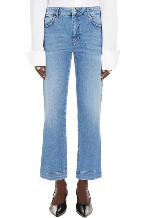 Sportmax Jeansy, Kobieta, Niebieski, W28, Denim, Dżinsowe spodnie 5 kieszeni Mini Flare