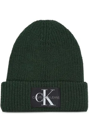 Calvin Klein Akcesoria, Mężczyzna, Zielony, ONE SIZE, Zielony Bawełniany Kapelusz & Czapka