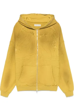 PAURA Bluzy, Mężczyzna, Żółty, M, Musztardowy Full Zip Hoodie