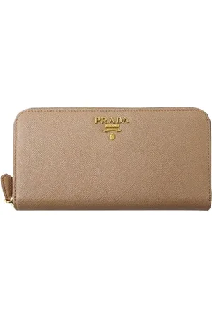 Prada Pre-owned, Kobieta, Beżowy, ONE SIZE, Skóra, Pre-owned skórzane portfele