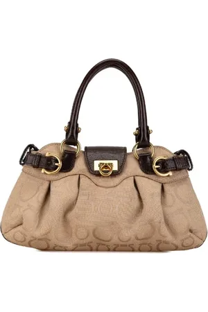 Salvatore Ferragamo Pre-owned, Kobieta, Beżowy, ONE SIZE, Skóra, Pre-owned Canvas handbags