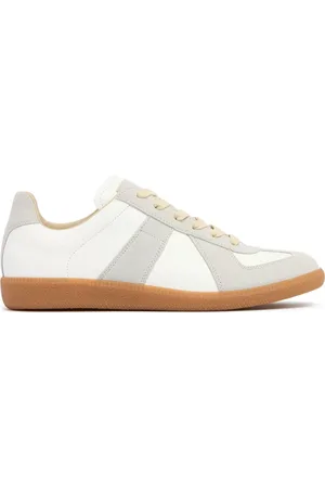Maison Margiela Buty, Kobieta, Biały, 37 EU, Zamsz, Białe Skórzane Zamszowe Sneakersy Replica