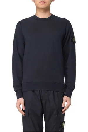 Stone Island Bluzy, Mężczyzna, Niebieski, 2XL, Biała bluza z okrągłym dekoltem