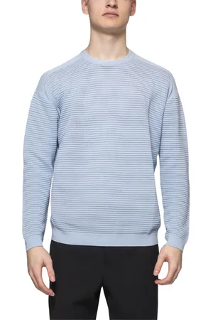 Emporio Armani Swetry, Mężczyzna, Niebieski, L, Męski Sweter Subdued