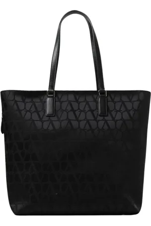 VALENTINO GARAVANI Torebki, Mężczyzna, Czarny, ONE SIZE, Nylon, Ikoniczna Torba z Wzorem Logo