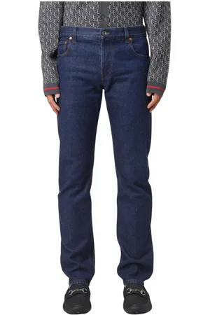 Gucci Jeansy, Mężczyzna, Niebieski, W31, Klasyczne dżinsy prosta nogawka