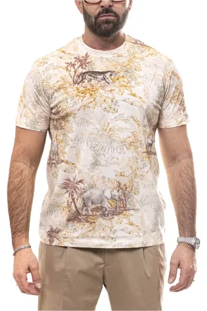 Etro Koszulki, Mężczyzna, Wielobarwność, L, Rome Print T-shirt Beige