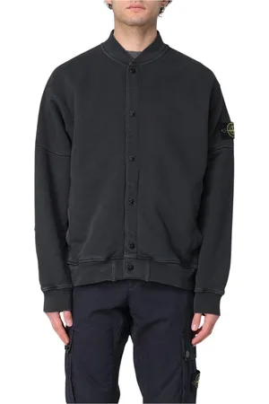 Stone Island Kurtki, Mężczyzna, Czarny, M, Czarny Sweter Bawełniany Stylowy Uniwersalny