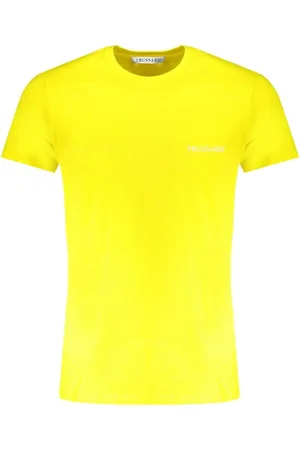 Trussardi Koszulki, Kobieta, Żółty, XL, Nadruk Logo T-shirt z Okrągłym Dekoltem