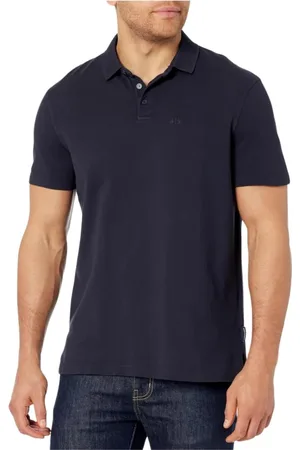 Armani Exchange Koszulki, Mężczyzna, Niebieski, XS, Granatowy polo z krótkim rękawem