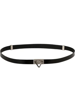 Bottega Veneta Akcesoria, Mężczyzna, Czarny, 105 CM, Czarny Skórzany Pasek z Trójkątną Sprzączką