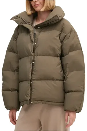 Calvin Klein Kurtki, Kobieta, Beżowy, M, Len, Beżowa kurtka z zamkiem i kieszeniami
