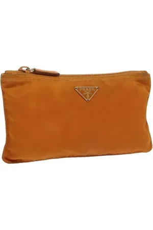 Prada Pre-owned, Kobieta, Pomarańczowy, ONE SIZE, Nylon, Pre-owned Nylon pouches