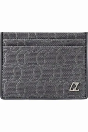Christian Louboutin Akcesoria, Mężczyzna, Szary, ONE SIZE, Szary Portfel na Karty