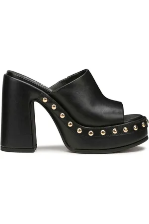 Cult Buty, Kobieta, Czarny, 36 EU, Czarne Sandały w Stylu Rockowym