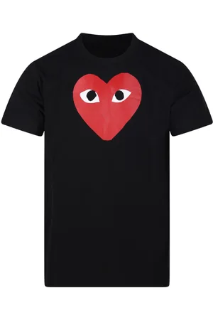 Comme des Garçons Koszulki, Mężczyzna, Czarny, M, Czerwone Serce T-Shirt