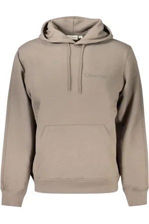 Calvin Klein Bluzy, Mężczyzna, brązowy, M, Bawełna, Brązowy Bawełniany Sweter Męski z Kieszenią