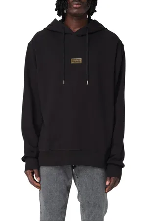 VERSACE Bluzy, Mężczyzna, Czarny, L, Czarna Bluza z Logo Stylowy Design