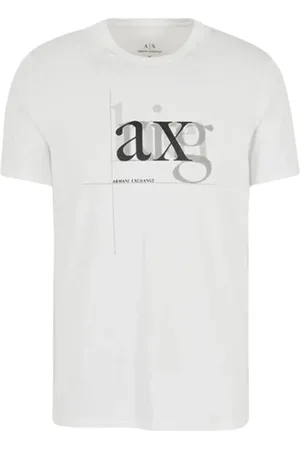 Armani Exchange Koszulki, Mężczyzna, Biały, S, Podstawowy T-shirt z okrągłym dekoltem z bawełny