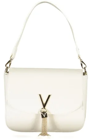 Valentino by Mario Valentino Torebki, Kobieta, Biały, ONE SIZE, Len, Biała Torebka z Zdejmowanymi Paskami