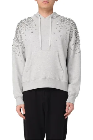 Golden Goose Bluzy, Mężczyzna, Szary, XS, Zdobiona bluza z kapturem dla mężczyzn