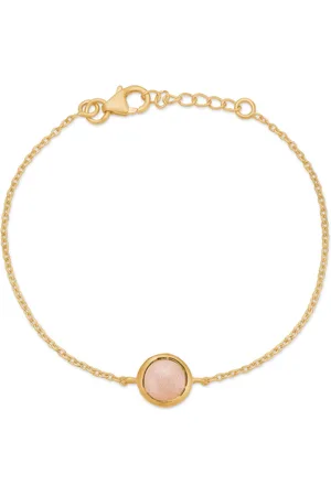 Frk Lisberg Akcesoria, Kobieta, Żółty, ONE SIZE, Bransoletka z Księżycowym Kamieniem 14k Pozłacana