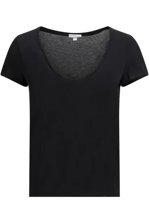 James Perse Koszulki, Kobieta, Czarny, S, Przeźroczysty T-shirt Slim Fit z bawełny