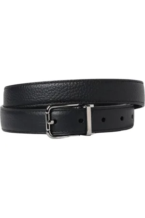 Dolce & Gabbana Akcesoria, Mężczyzna, Czarny, 105 CM, Czarny Pasek Skórzany z Metalową Sprzączką