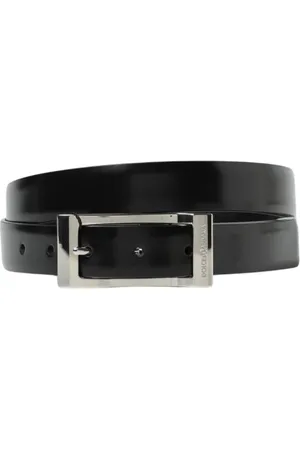 Dolce & Gabbana Akcesoria, Mężczyzna, Czarny, 115 CM, Czarna Skórzana Klamra Paska
