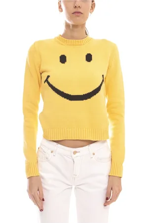 Moschino Swetry, Kobieta, Żółty, S, Żółty Sweter Damski 0028