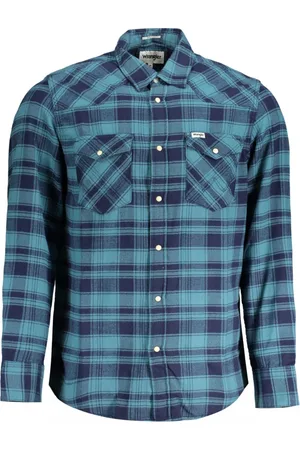Wrangler Koszule, Mężczyzna, Niebieski, M, Odzież
