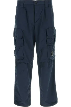 C.P. Company Spodnie, Mężczyzna, Niebieski, L, Nylon, Granatowe Cargo Spodnie