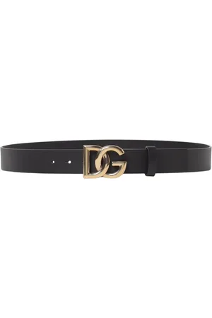 Dolce & Gabbana Akcesoria, Mężczyzna, Czarny, 100 CM, Czarny Skórzany Pasek z Logo