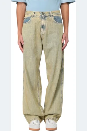 BONSAI Jeansy, Mężczyzna, Zielony, S, Denim, Zielone Acid Wash Jeansy