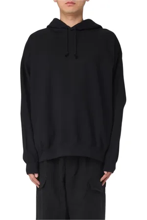 Y-3 Bluzy, Mężczyzna, Czarny, S, Czarna Minimalistyczna Bluza Relaksujący Krój