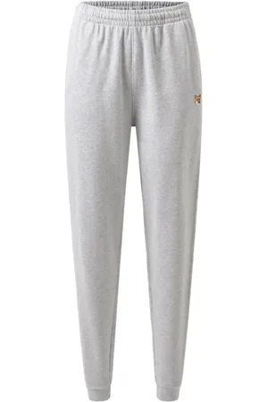 Maison Kitsuné Spodnie, Kobieta, Biały, M, Szare Spodnie Jogger z naszywką Fox Head
