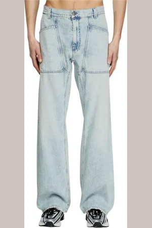 Diesel Jeansy, Mężczyzna, Niebieski, W30, Luźne spodnie stolarskie