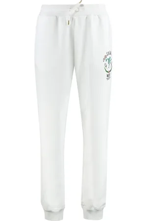 Casablanca Spodnie, Mężczyzna, Biały, S, Bawełniane Track-Pants z ściągaczami