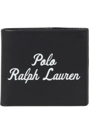 Ralph Lauren Akcesoria, Mężczyzna, Czarny, ONE SIZE, Portfel skórzany z logo skryptu