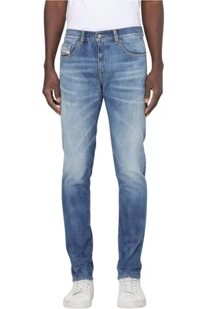 Diesel Jeansy, Mężczyzna, Niebieski, W31, Denim, Slim Stone Washed Jeansy