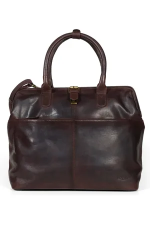 Howard London Torebki, Mężczyzna, brązowy, ONE SIZE, Ciemnobrązowa torba na laptopa z skóry
