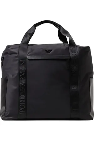 Emporio Armani Torebki, Mężczyzna, Czarny, ONE SIZE, Torba Duffel z Logo dla Mężczyzn